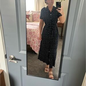 Vintage 90s black floral maxi dress. Size 14 with adjustable waist.